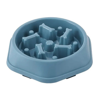 Close-up of slow feeder bowl maze design