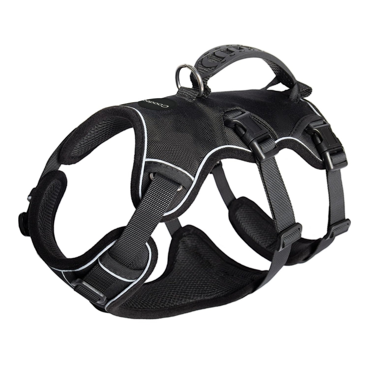 Adjustable Oxford cloth dog harness with metal leash ring