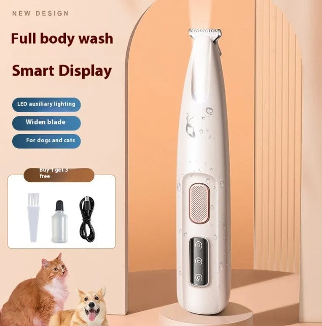 Quiet pet paw trimmer for trimming fur between paw pads